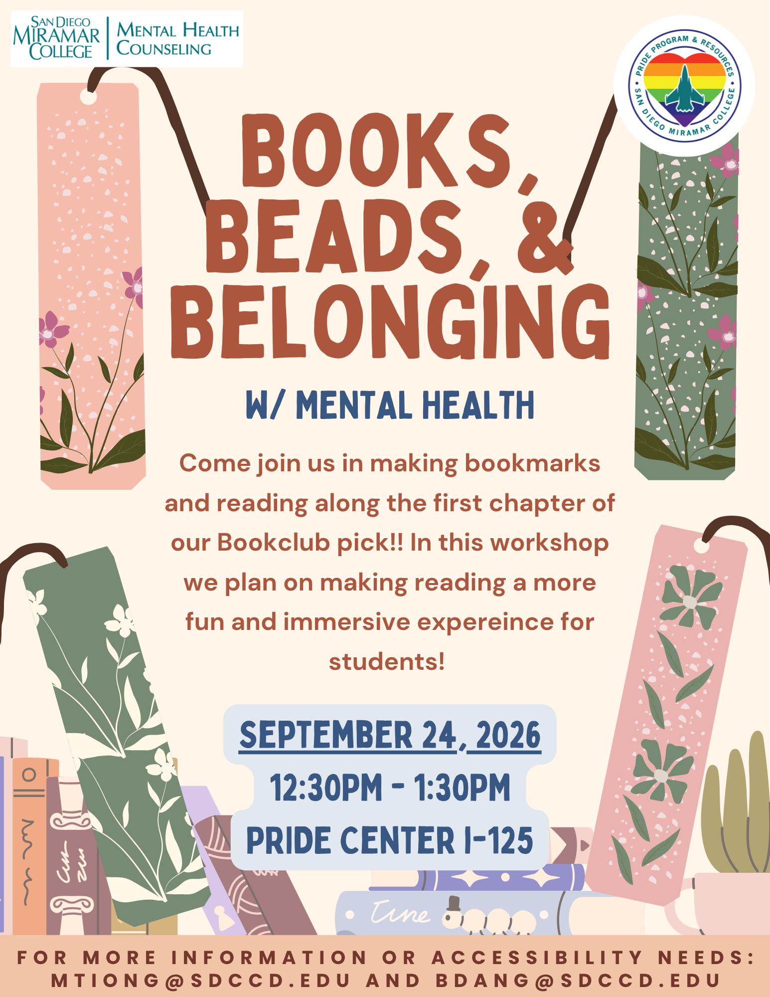 flyer for boos, beads, & belonging