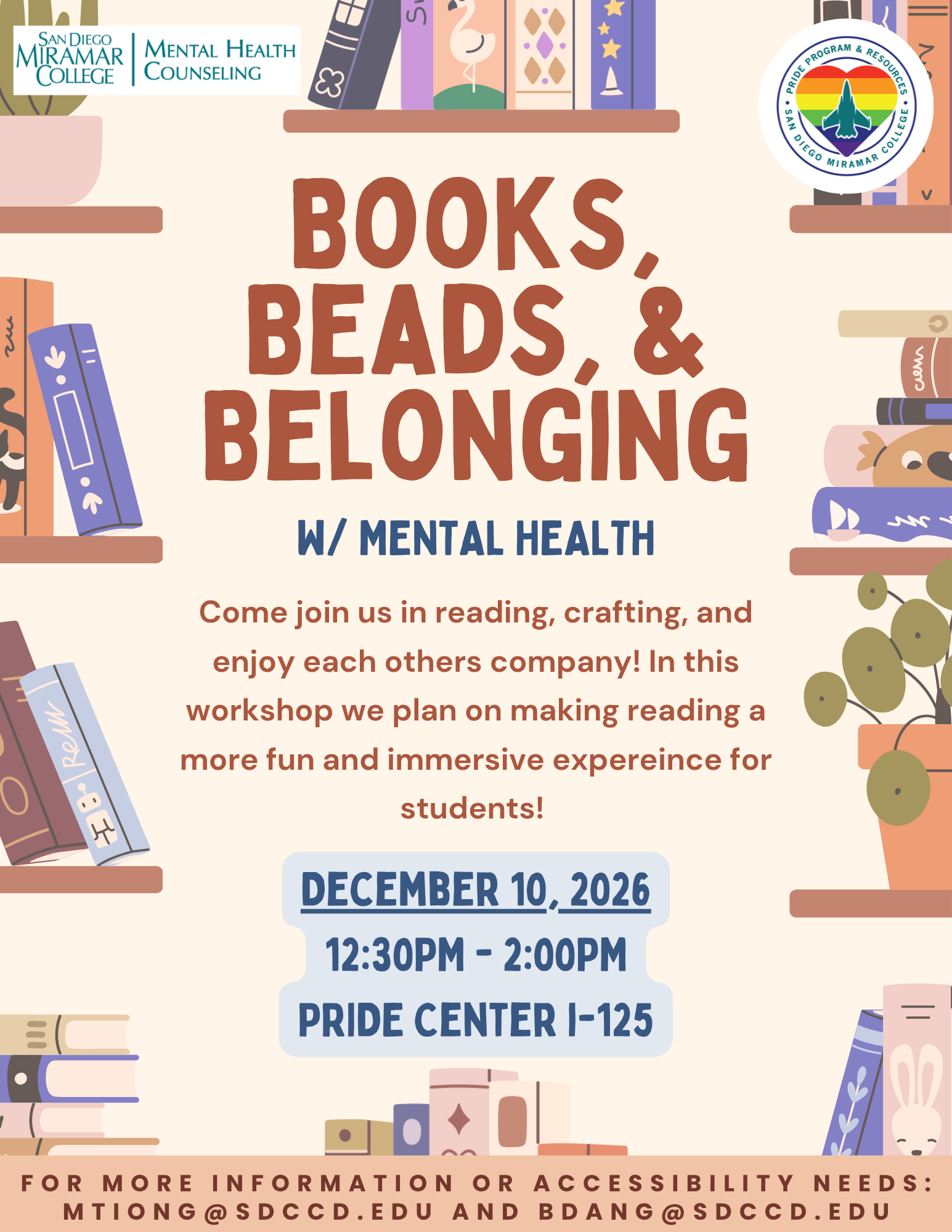 Flyer of Books, Beads, & Belonging Day 3