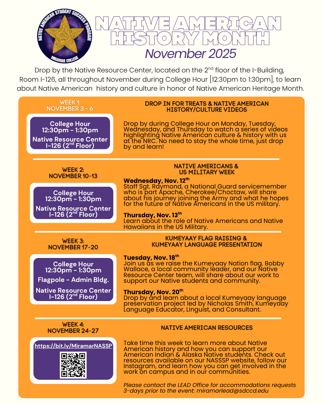 Native American Heritage Month Events Flyer