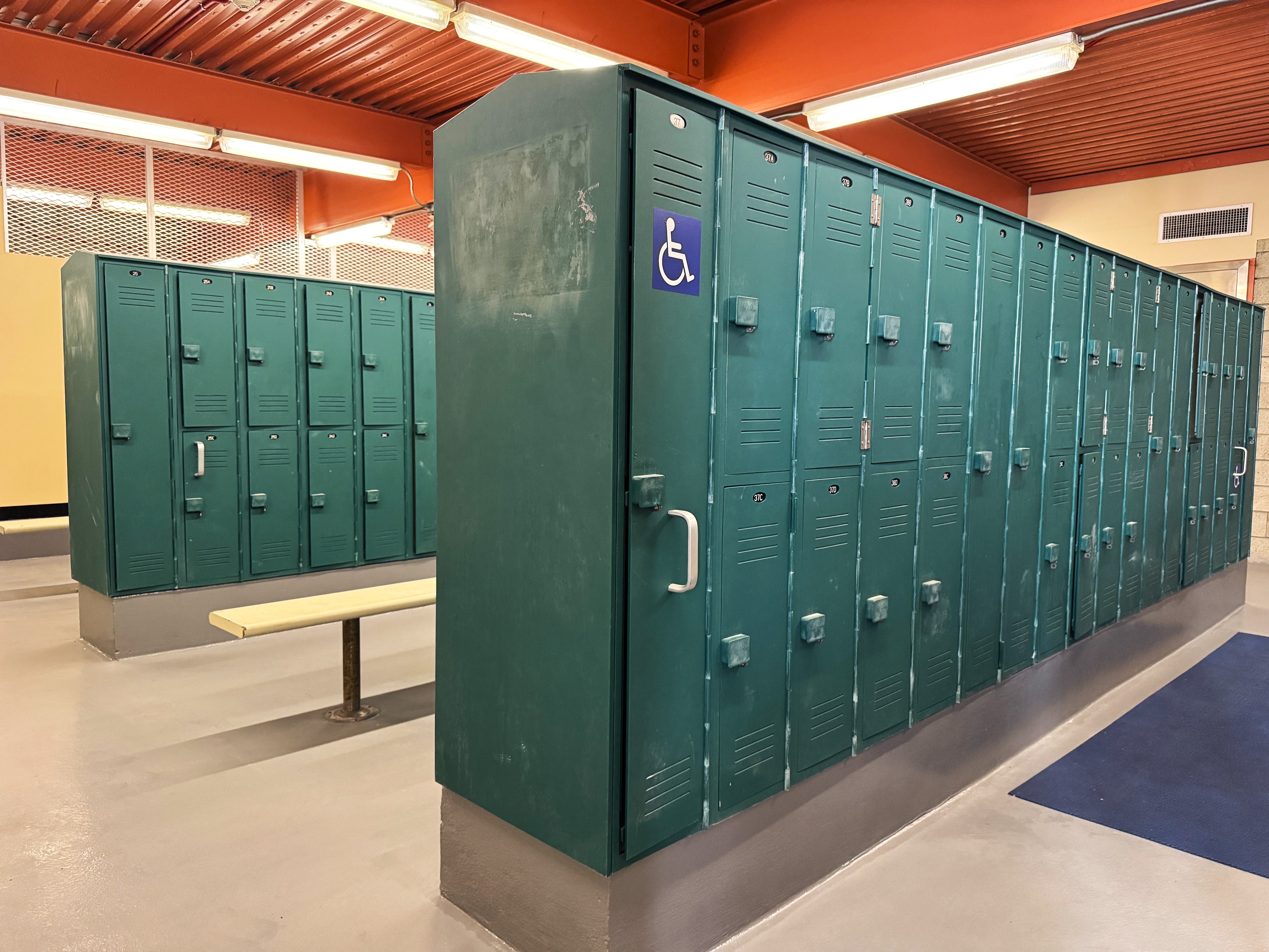 A photo of locker facilities.