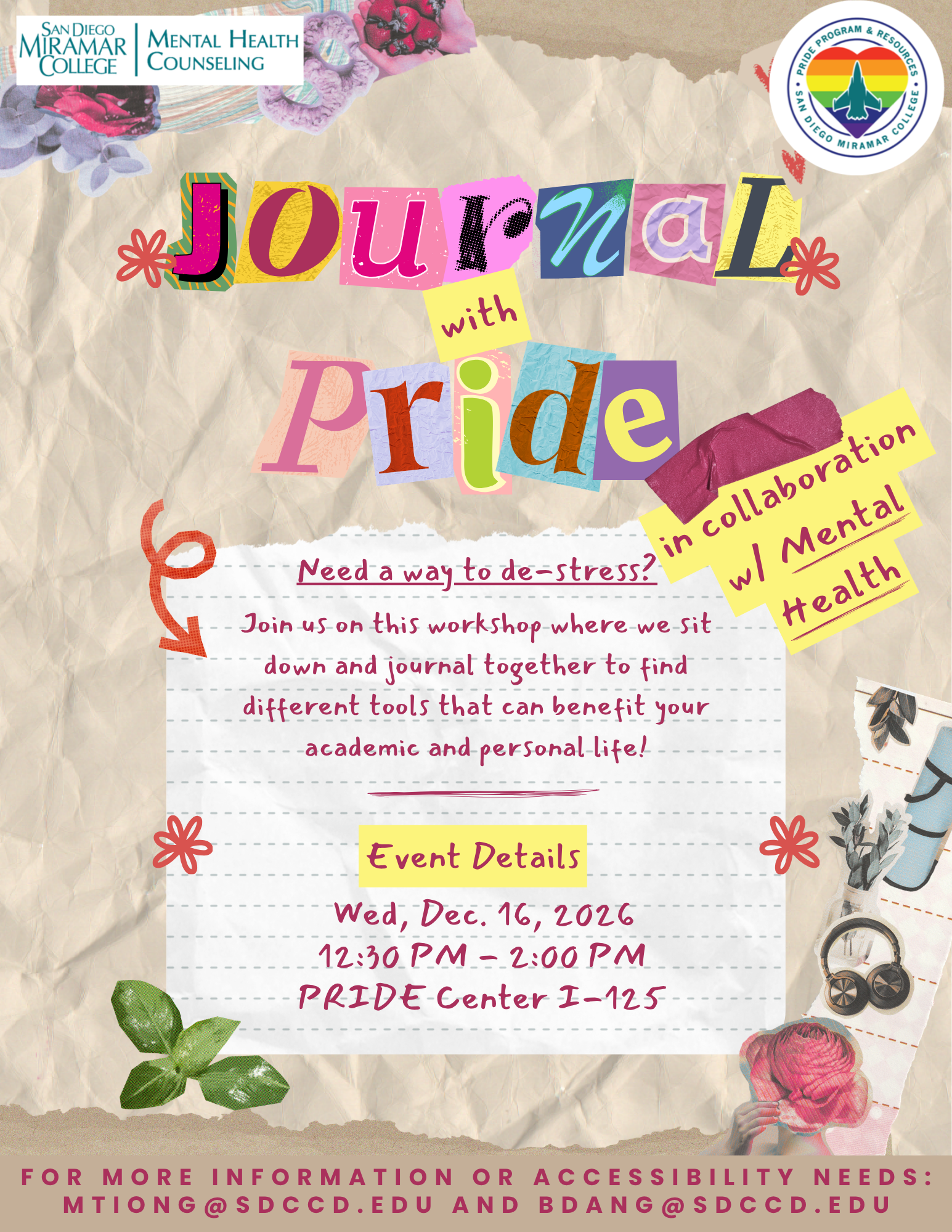 journal with pride flyer
