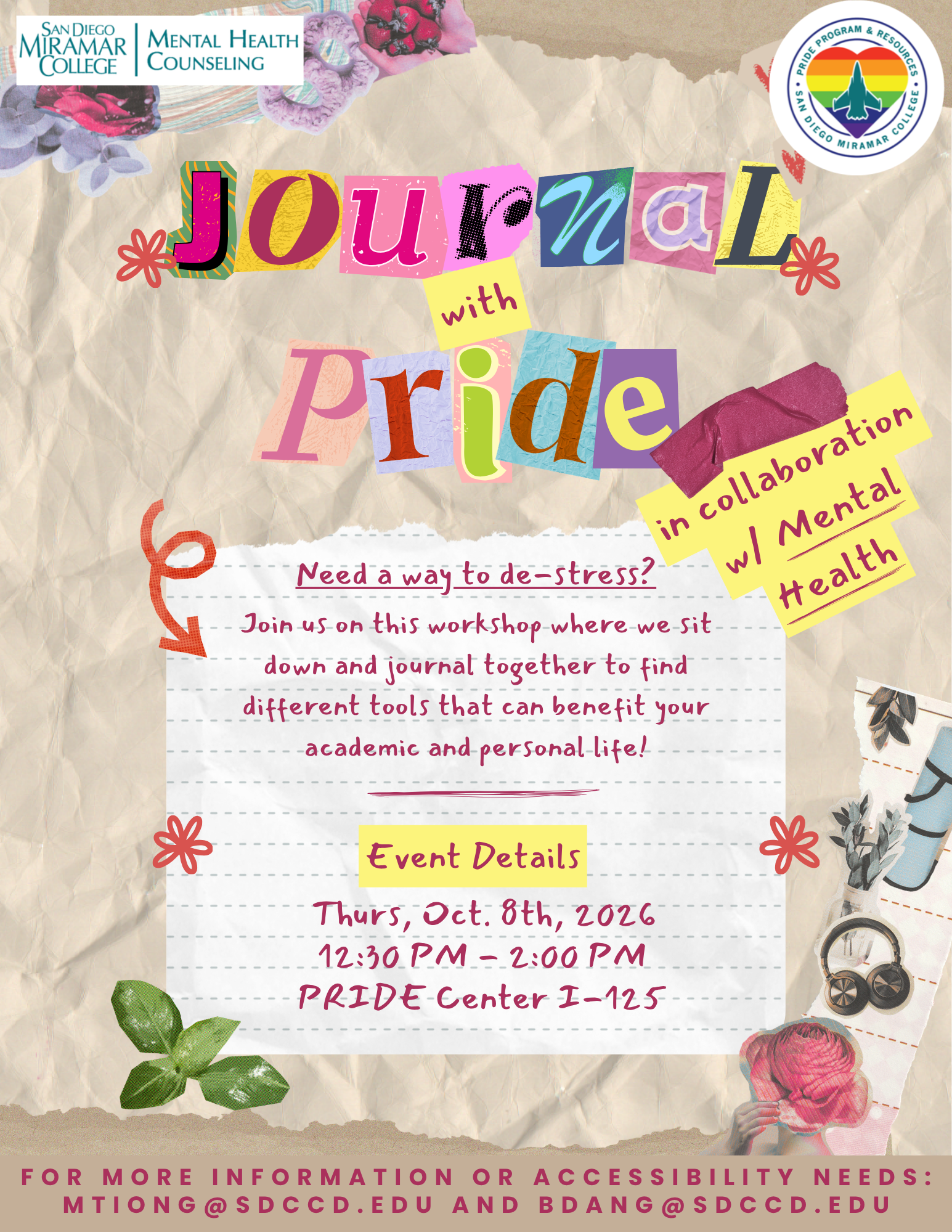 journal with pride flyer