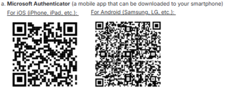 Microsoft Authenticator (A Mobile App that can be Downloaded to your smartphone) QR CODE : Scan to download the app