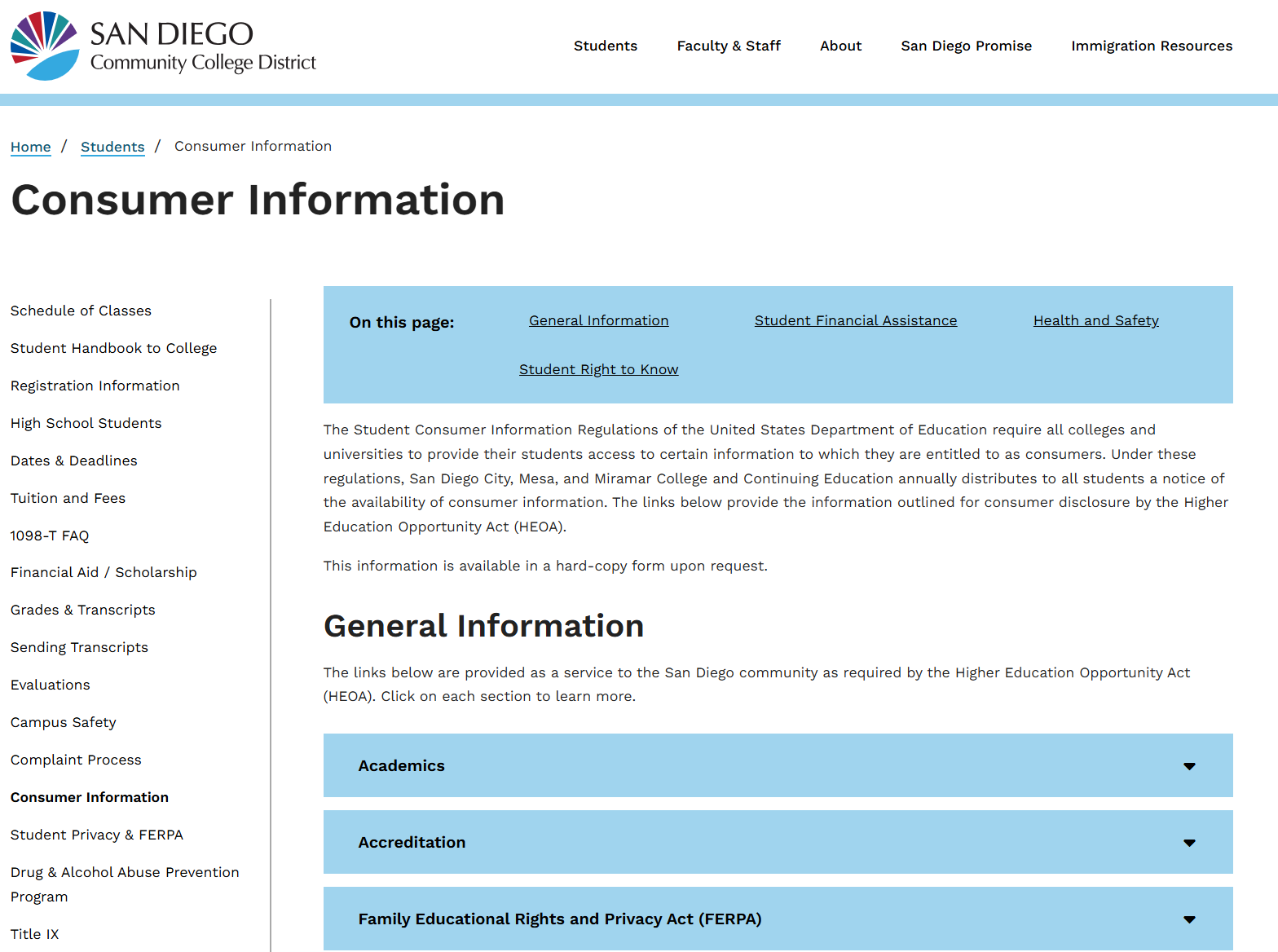 https://www.sdccd.edu/students/consumer-information.aspx