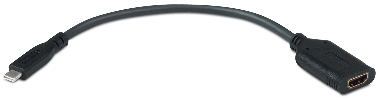 USB-C male to HDMI female short black cable