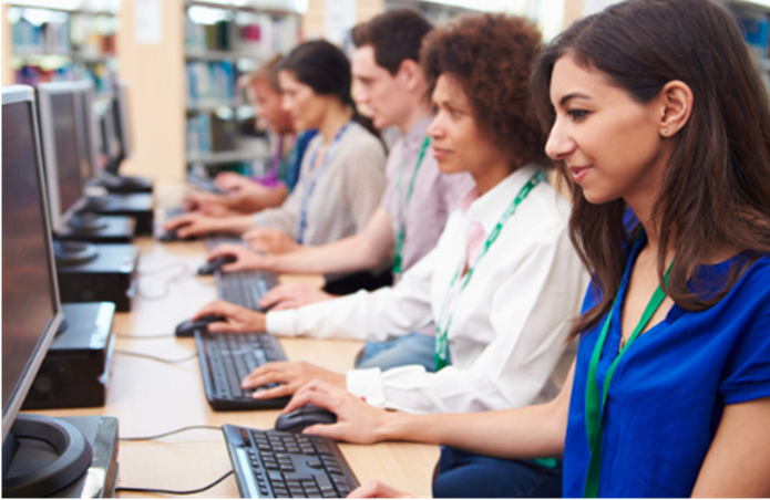 Students in computer classroom