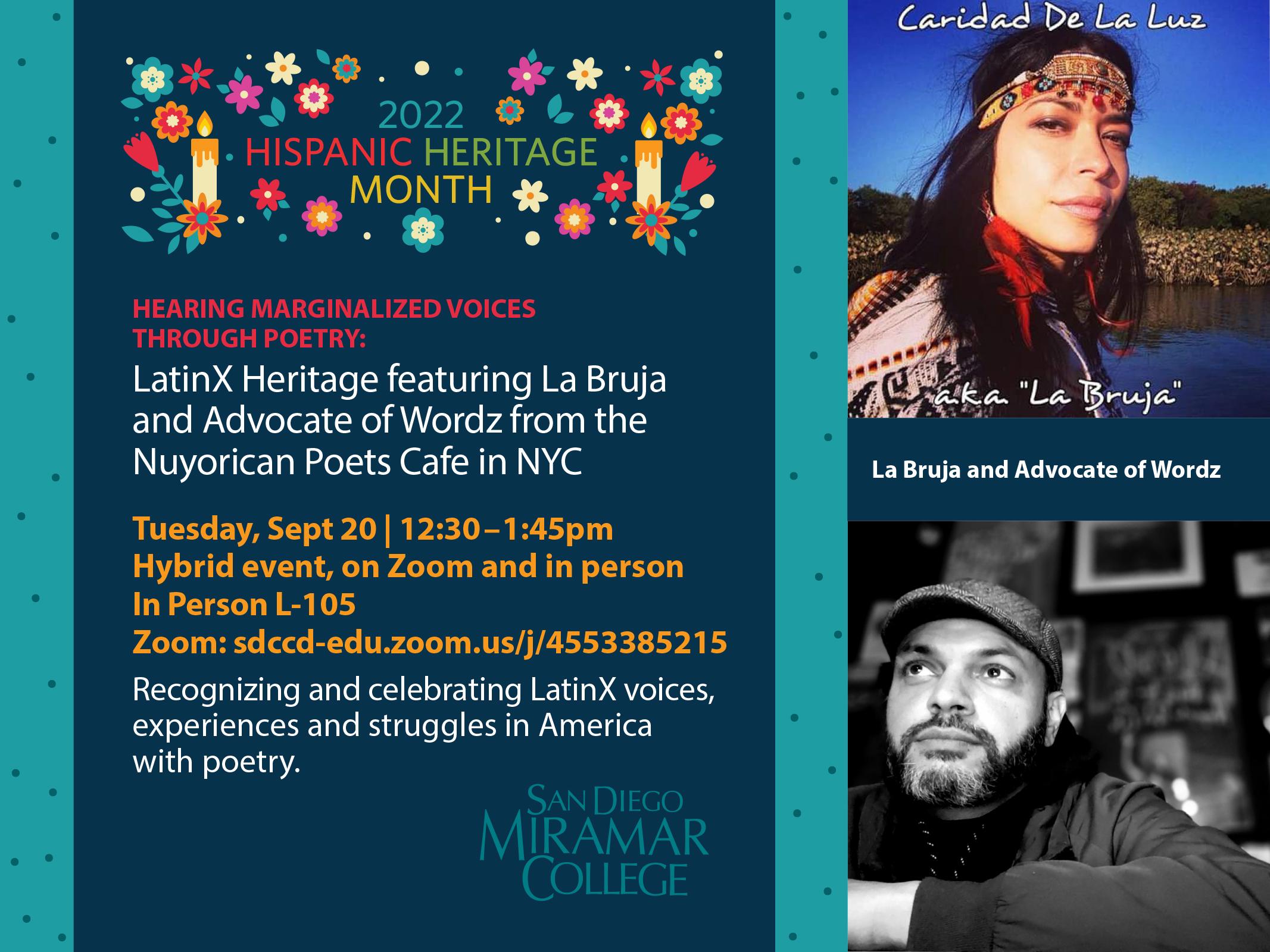 La Bruja & Advocate of Wordz from The Nuyorican Poets Cafe Events Flyer