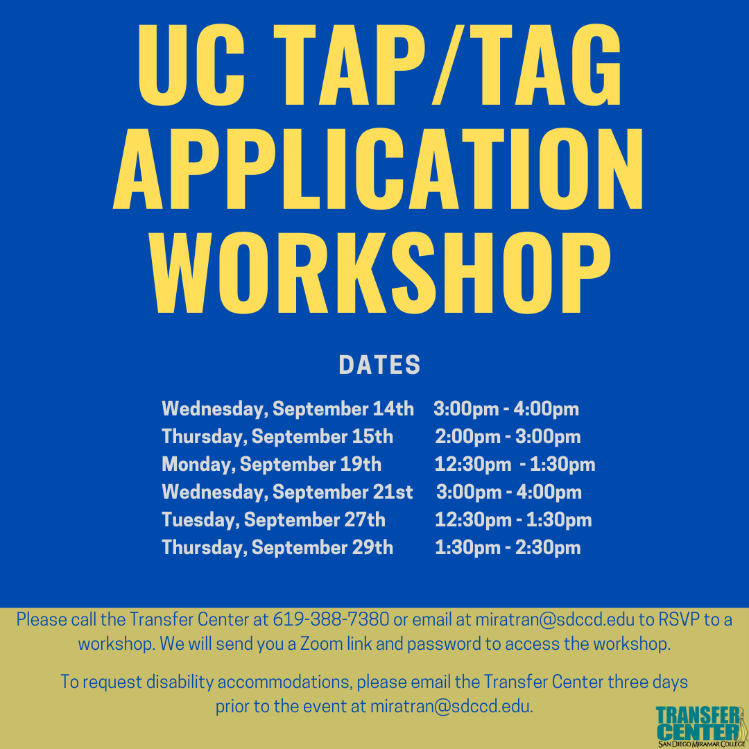 UC TAG/TAP Workshop