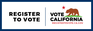 California Register to Vote logo. The logo includes the California bear and star image from the State Flag.