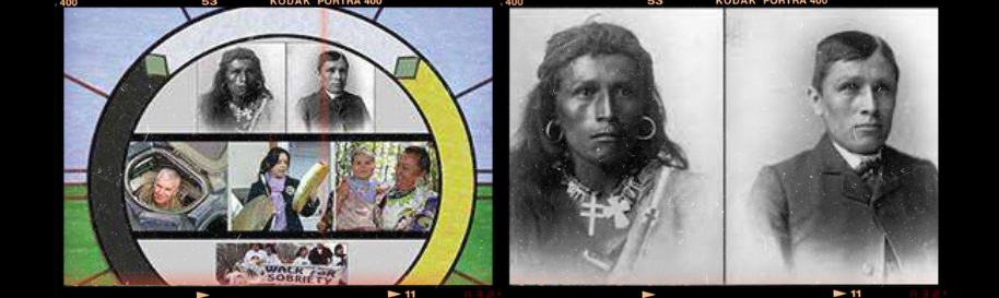 A collage of images of several famous Native Americans