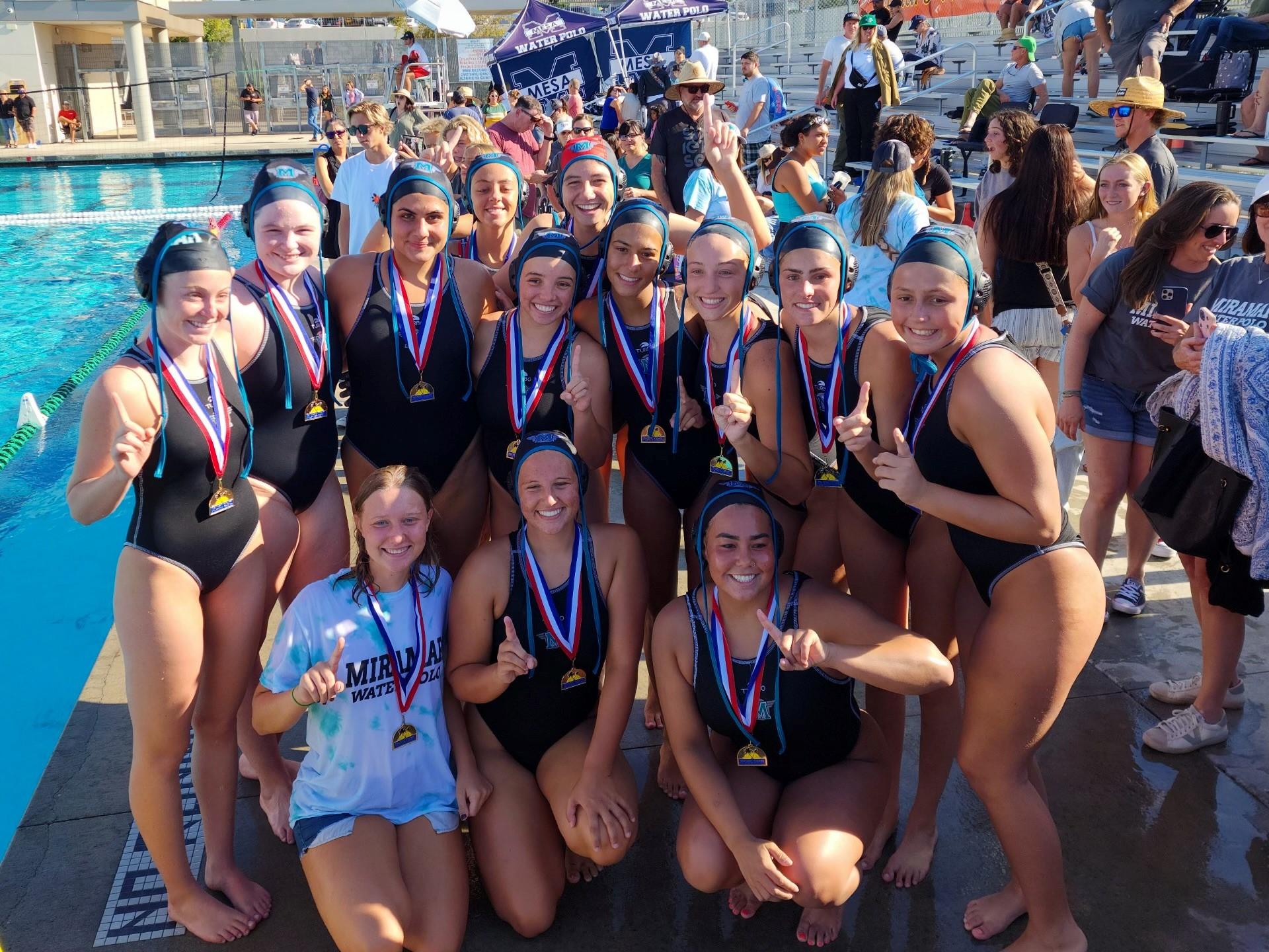 Water Polo team at PCAC championships