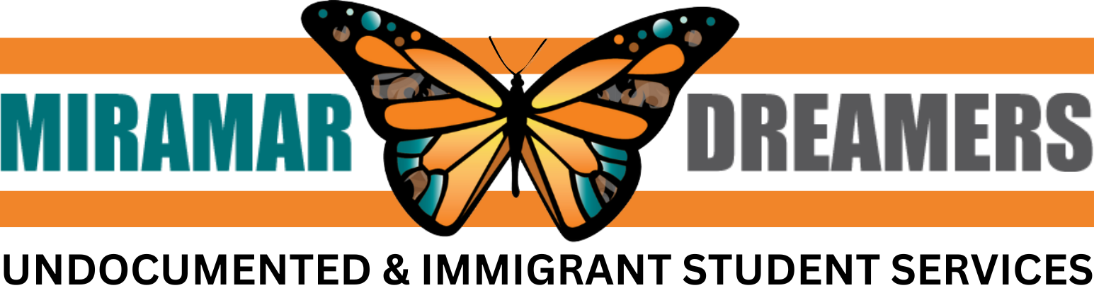 Miramar Dreamers Undocumented and Immigrant Student Services banner logo
