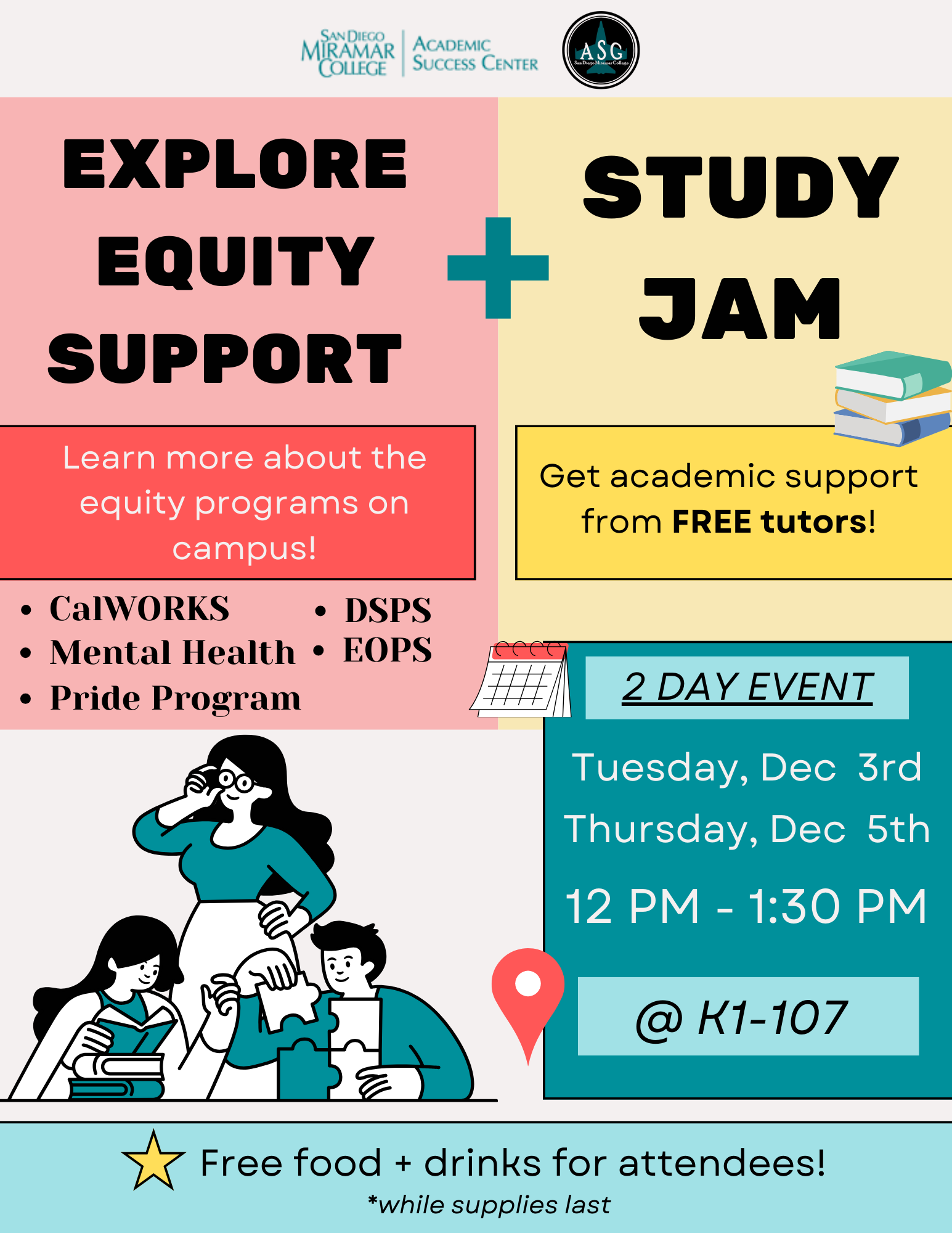 Explore Equity Support at Miramar College and Study Jam