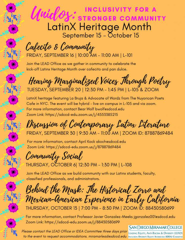 Latinx Heritage Month Event Flyer