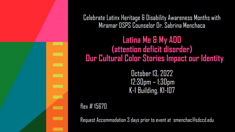 Latina Me & My ADD event flyer