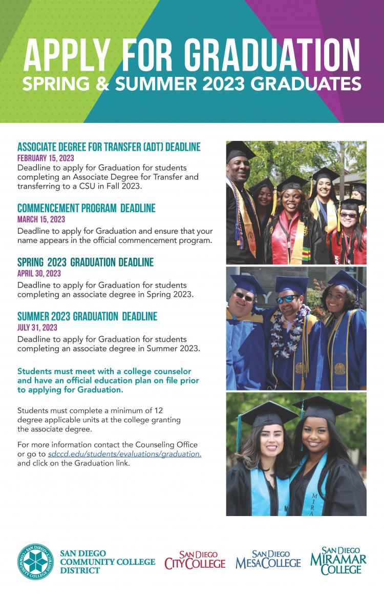 Information on Summer and Spring 2023 Graduation Deadlines