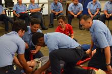 EMT students training.