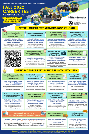 Fall 22 Career Fest Schedule of Events