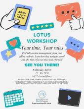 Lotus Workshop: Your Time, Your Rules flyer