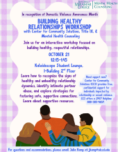 Building Healthy Relationships Workshop MH 2026 flyer