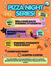 evening welcome back pizza night series flyer fall 26'