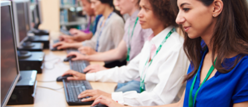 Students in computer classroom